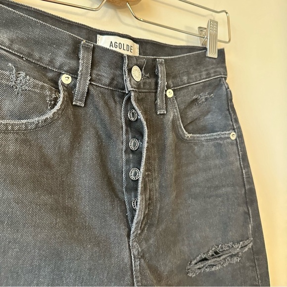 AGOLDE-High Rise 90’s Fit Distressed Jeans (Size:22) - Picture 10 of 13